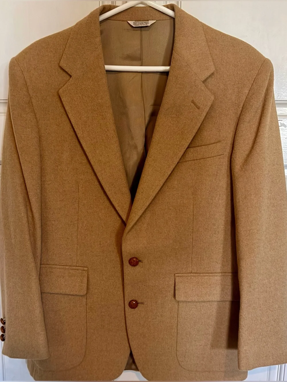 Classic 100% Camel Hair Single-Breast Blazer